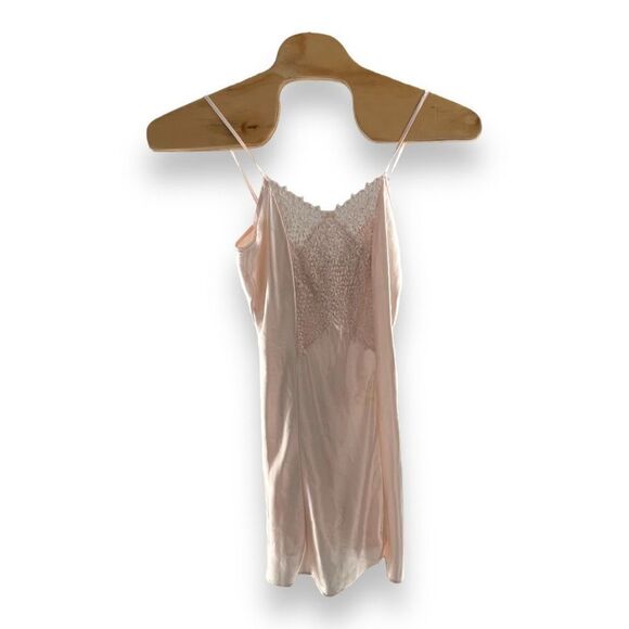 Vintage Intimo Amore Women's Sleeveless Lace Slip Dress Cami Pink Size Small - Picture 1 of 4